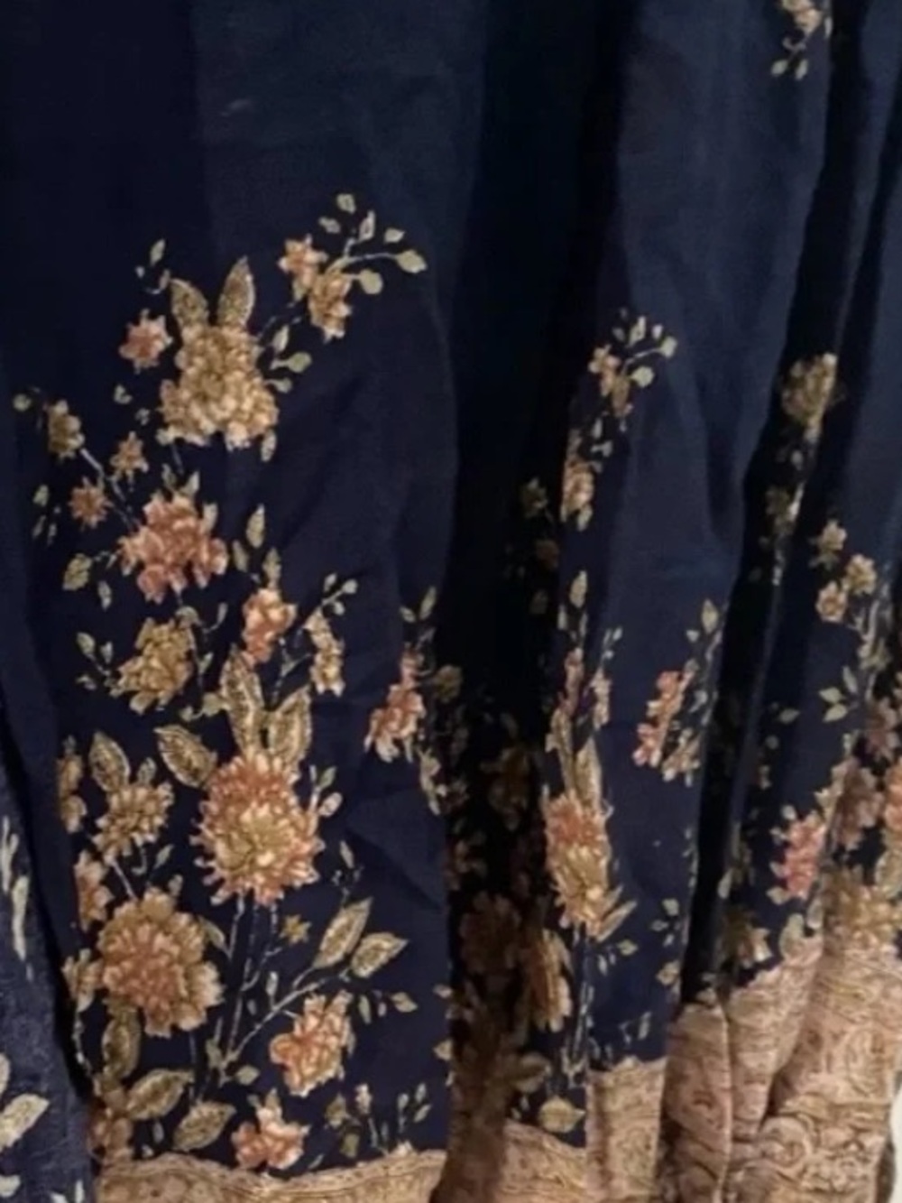 Free People Navy Multicolor Off-Shoulder Border Print Maxi Dress size XS - Picture 5 of 6